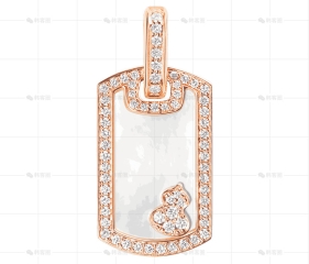 WULU吊坠玫瑰金钻石珍珠母贝