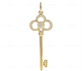 中号黄金镶钻皇冠吊坠
