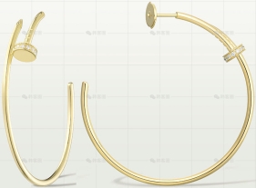 大号耳环黄金镶钻43.6MM