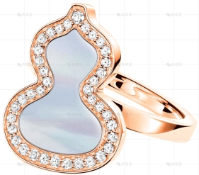 WULU戒指玫瑰金钻石珍珠母贝