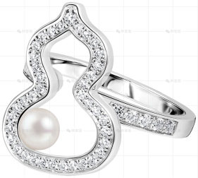 WULU戒指白金钻石珍珠