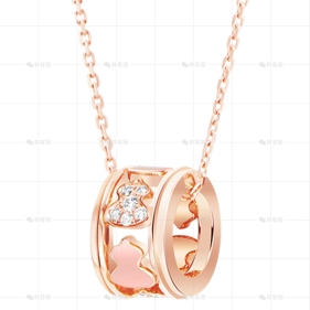 WULU项链玫瑰金钻石陶瓷
