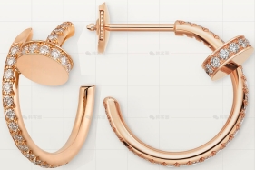 小号耳环玫瑰金镶钻16.3MM