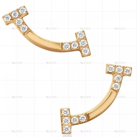 黄金边钻笑脸耳环