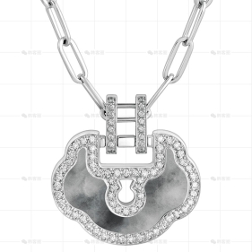 YUYI项链白金钻石翡翠