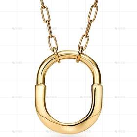 中号黄金无钻LOCK项链