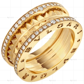 戒指双环黄金镶钻