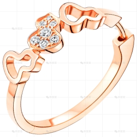 WULU耳环玫瑰金钻石