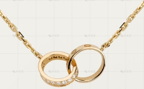 LOVE双环镶钻黄金项链