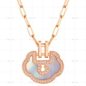 YUYI项链玫瑰金钻石珍珠母贝