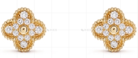 中号黄金钻石耳环