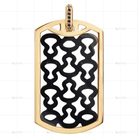 WULU吊坠黄金钻石缟玛瑙