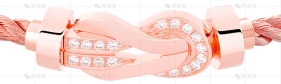链扣玫瑰金中号镶钻