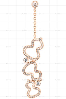 WULU耳环玫瑰金钻石