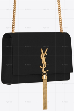 KATE中号流苏粒面金链手袋