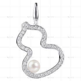 WULU吊坠白金钻石珍珠