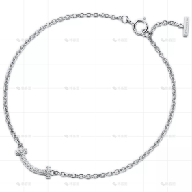 迷你笑脸白金满钻手链