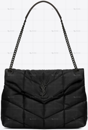 PUFFER中号黑链绗缝纳帕皮包