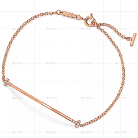 笑脸小号玫瑰金边钻手链