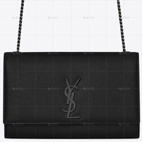KATE中号黑链粒面手袋