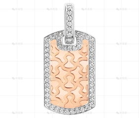 WULU吊坠白金玫瑰金钻石