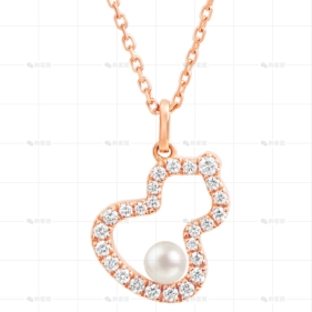 WULU项链玫瑰金钻石珍珠