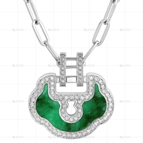 YUYI项链白金钻石翡翠