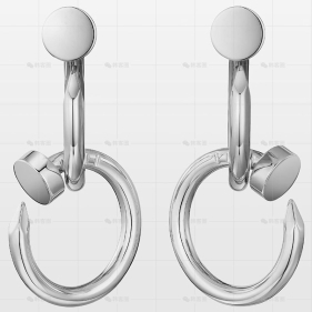 双圈耳环白金30.5MM