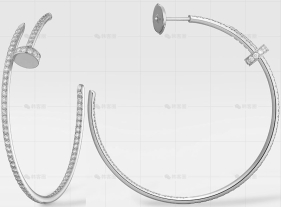 大号耳环白金镶钻43.6MM