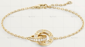 LOVE黄金手链镶钻2.6MM