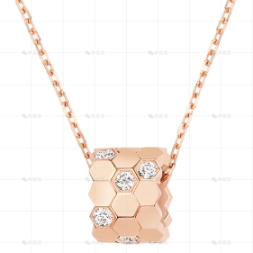 爱巢小号项链玫瑰金钻石