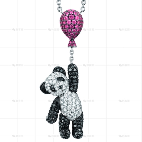 BOBO项链白金钻石红宝石