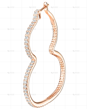 WULU耳环玫瑰金钻石