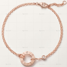 LOVE玫瑰金手链2钻13MM