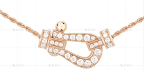 项链玫瑰金中号满钻