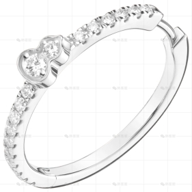 WULU耳环白金钻石