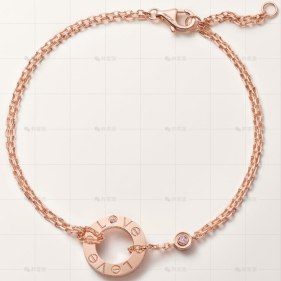 LOVE玫瑰金手链2宝石13MM