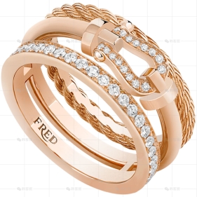 戒指玫瑰金镶钻8MM