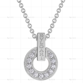 项链白金镶钻1.5CM