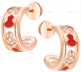WULU耳环玫瑰金钻石陶瓷