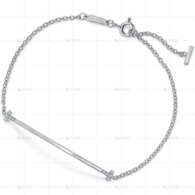 笑脸小号白金边钻手链