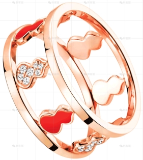 WULU戒指玫瑰金钻石陶瓷