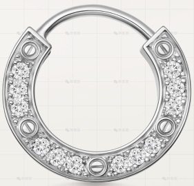 LOVE耳钉白金镶钻12MM
