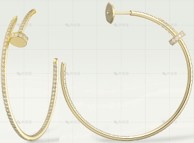 大号耳环黄金镶钻43.6MM