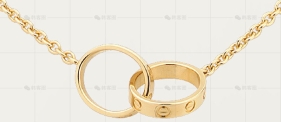 LOVE双环无钻黄金项链