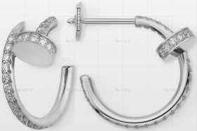 小号耳环白金镶钻16.3MM
