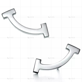 白金无钻笑脸耳环