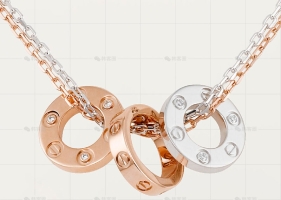 LOVE玫瑰金黄金项链10.8MM