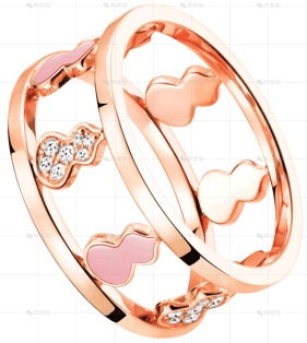 WULU戒指玫瑰金钻石陶瓷