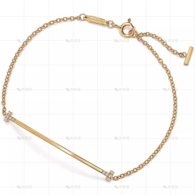 笑脸小号黄金边钻手链